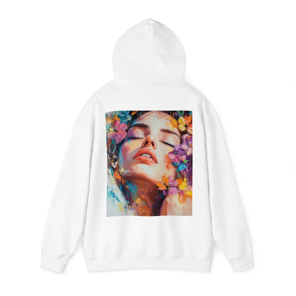 Woman Face Floral Oil Painting Art – Hoodies