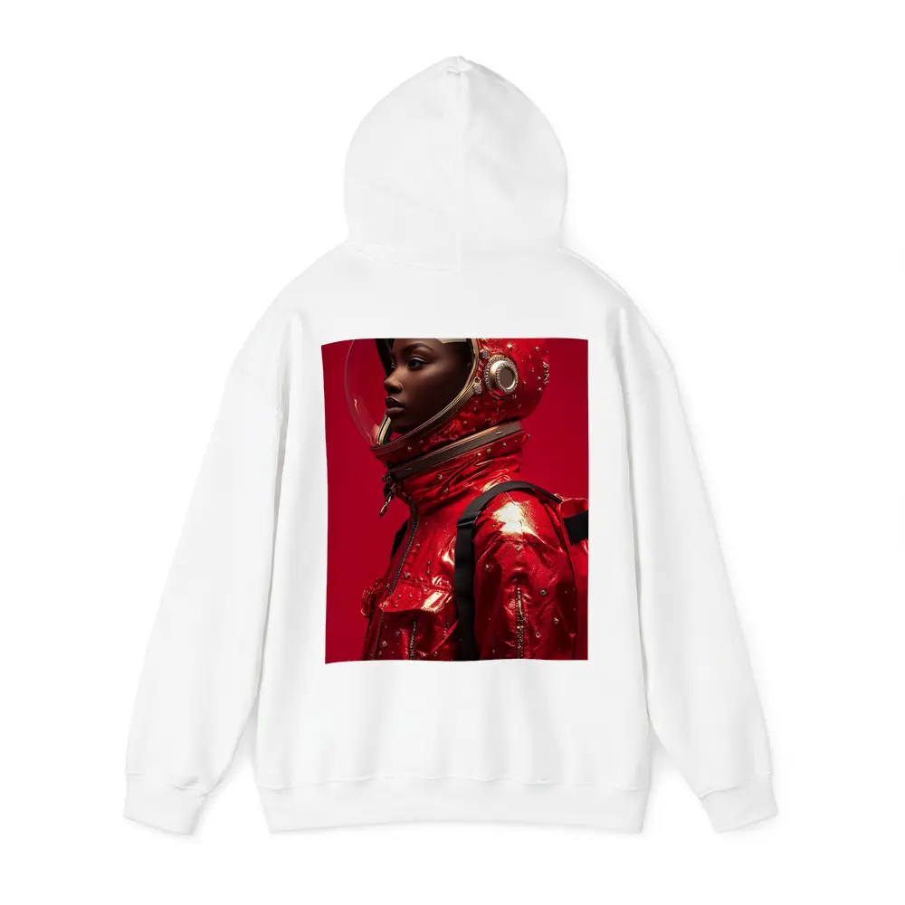 Woman Astronaut Red Suit Gold Helmet – Hoodies