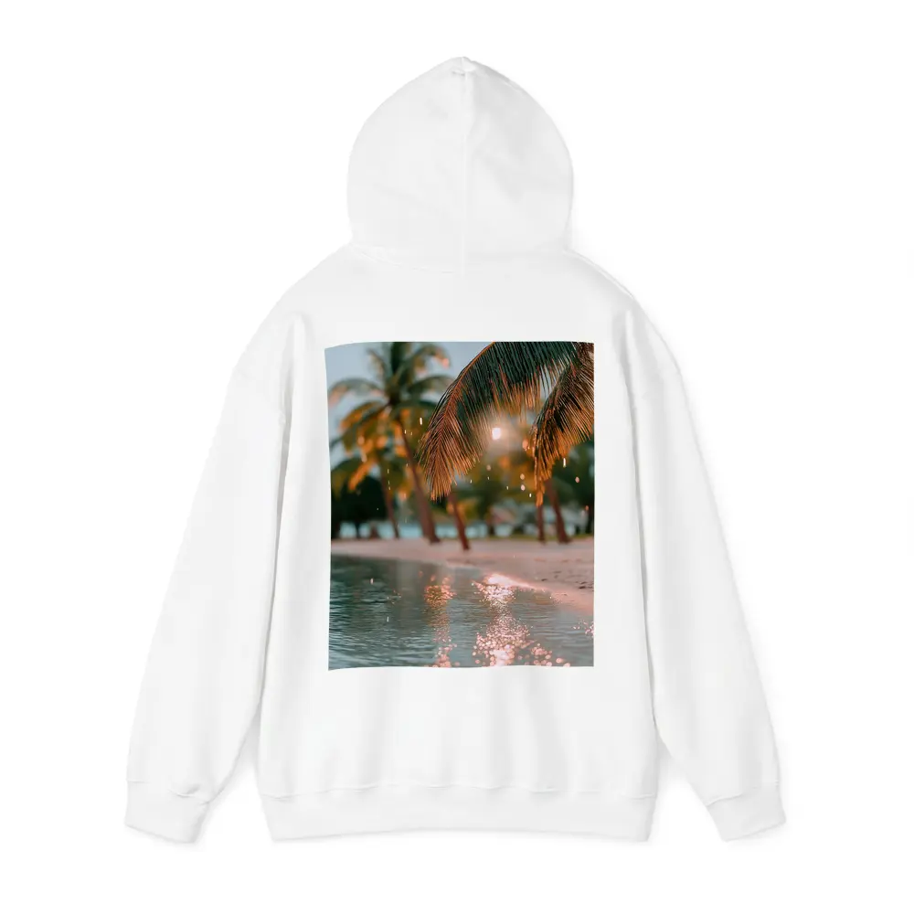 Tropical Beach Palm Trees Golden Light – Hoodies