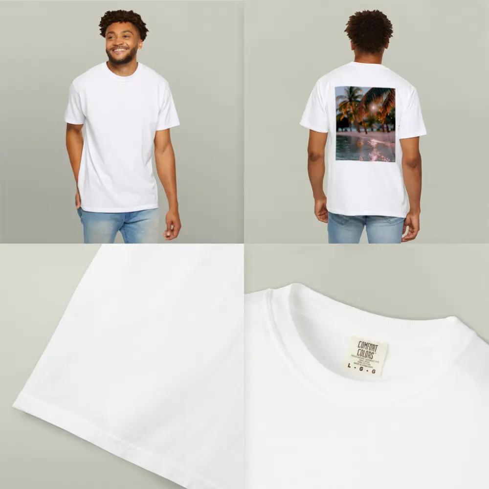 Tropical Beach Palm Trees Golden Light – T-Shirts
