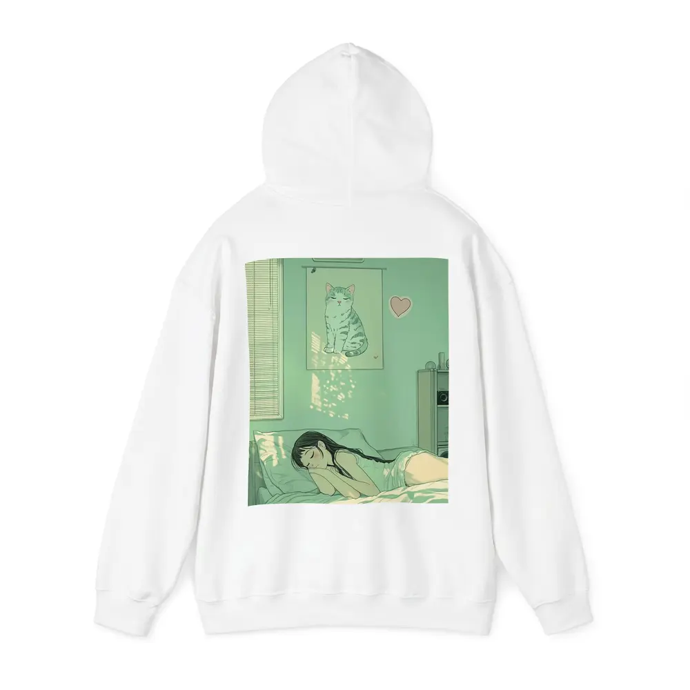 Anime Girl Sleeping Mint Green Bedroom – Hoodies