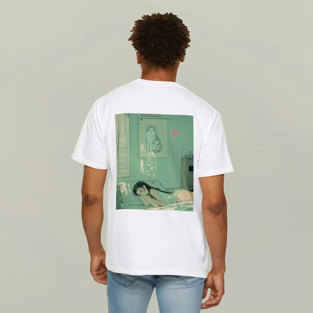 Anime Girl Sleeping Mint Green Bedroom – T-Shirts