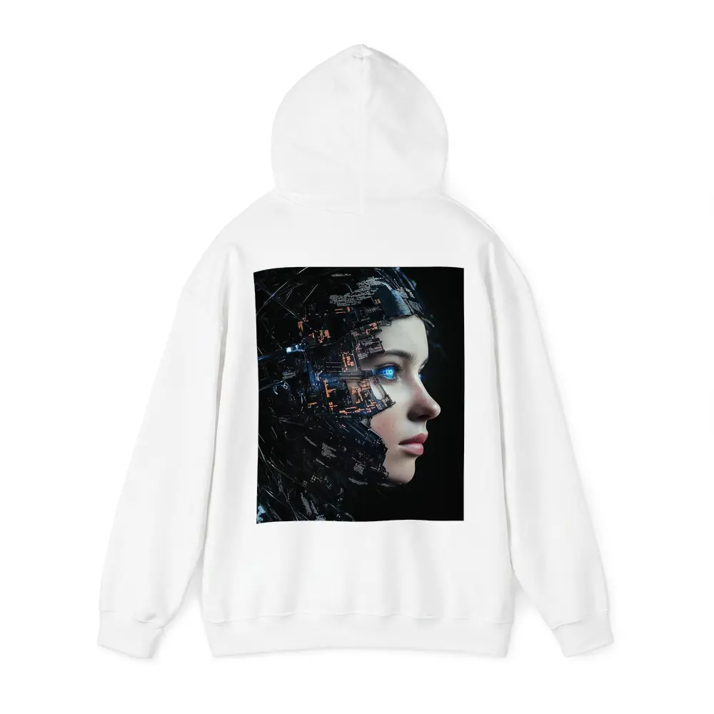Cyberpunk Woman Face Circuit Board Dark – Hoodies