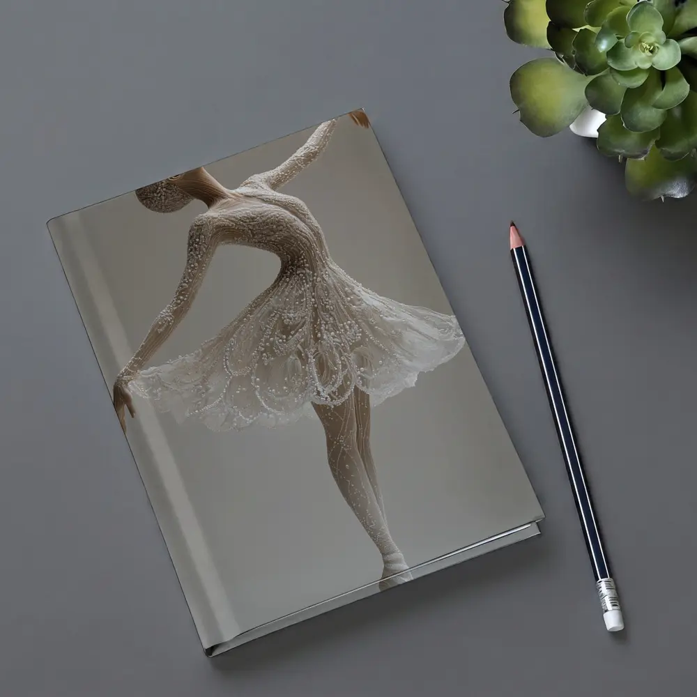 White Ballerina Dancing En Pointe Minimal – Notebooks