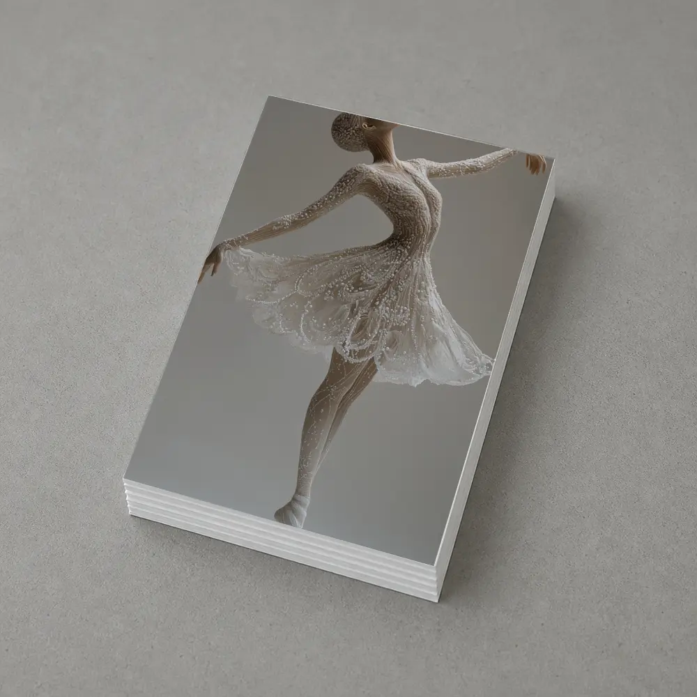 White Ballerina Dancing En Pointe Minimal – Postcards