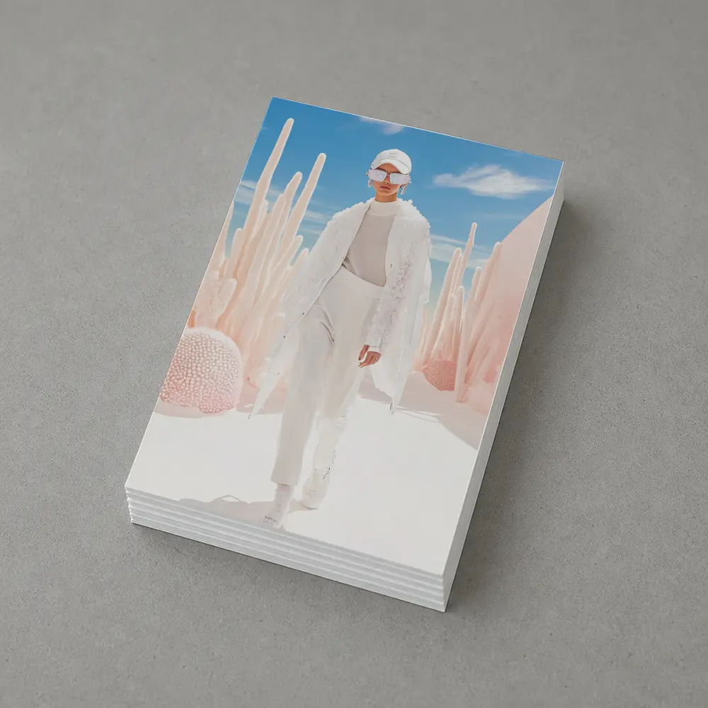 Fashion Model White Outfit Desert Sky – Postcards