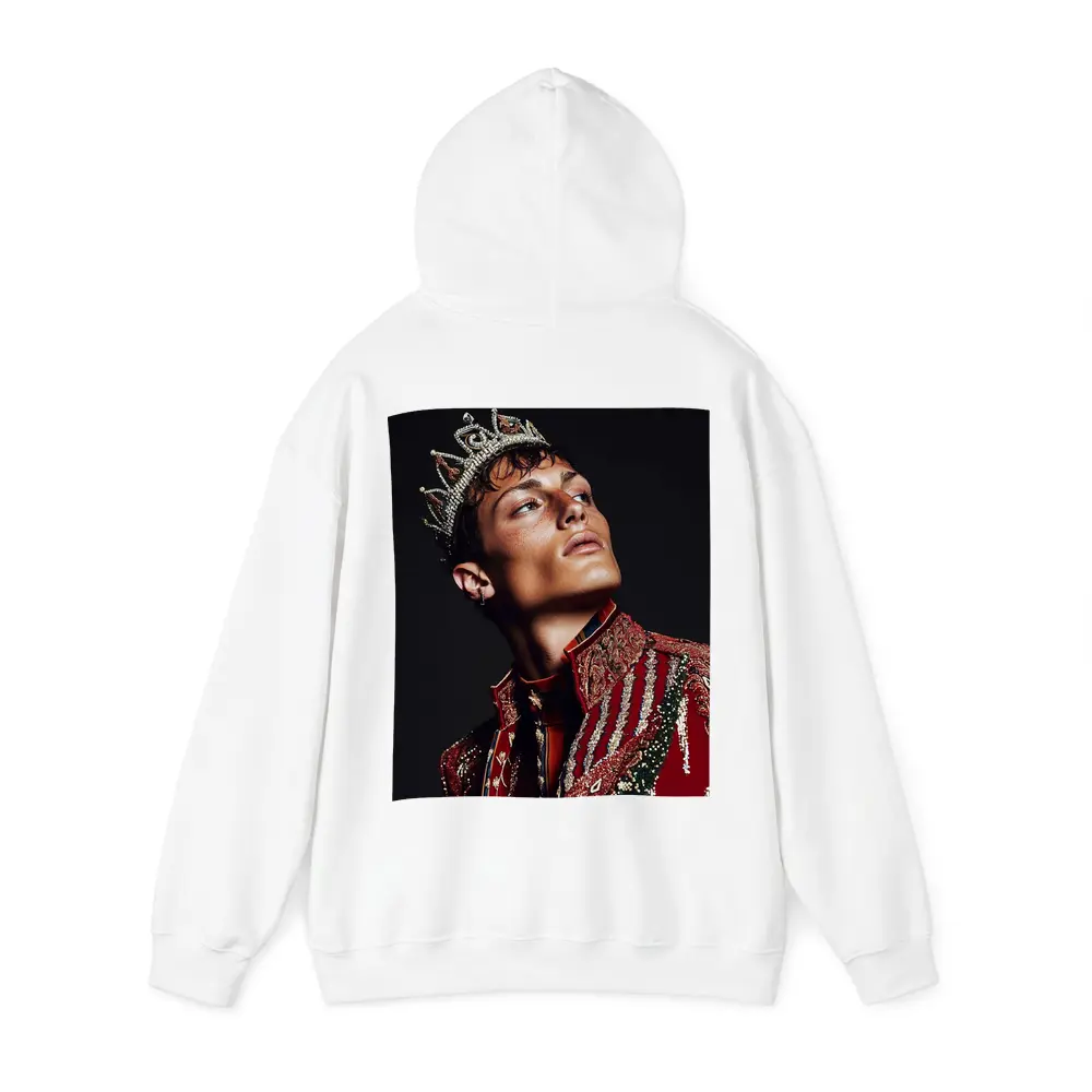 Young King Crown Red Ornate Dark Background – Hoodies