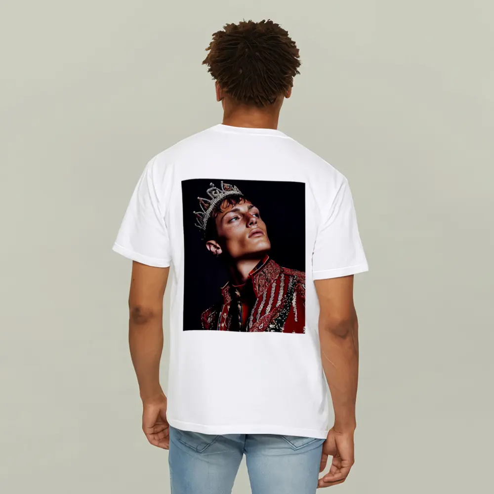 Young King Crown Red Ornate Dark Background – T-Shirts
