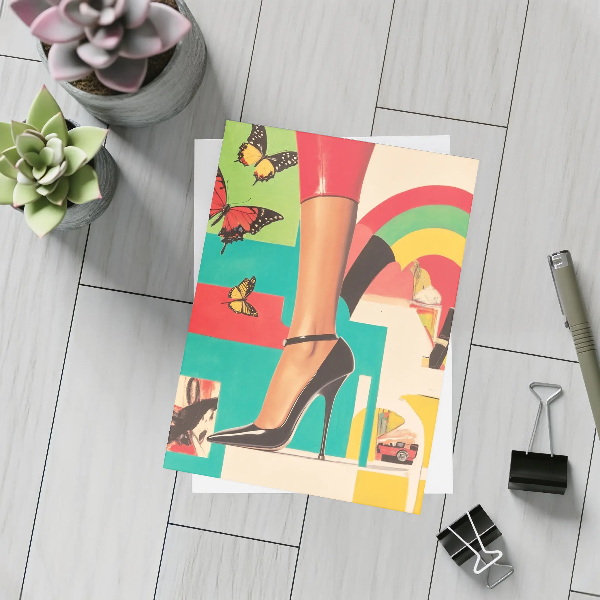 High Heel Shoe Pop Art Collage – Postcards