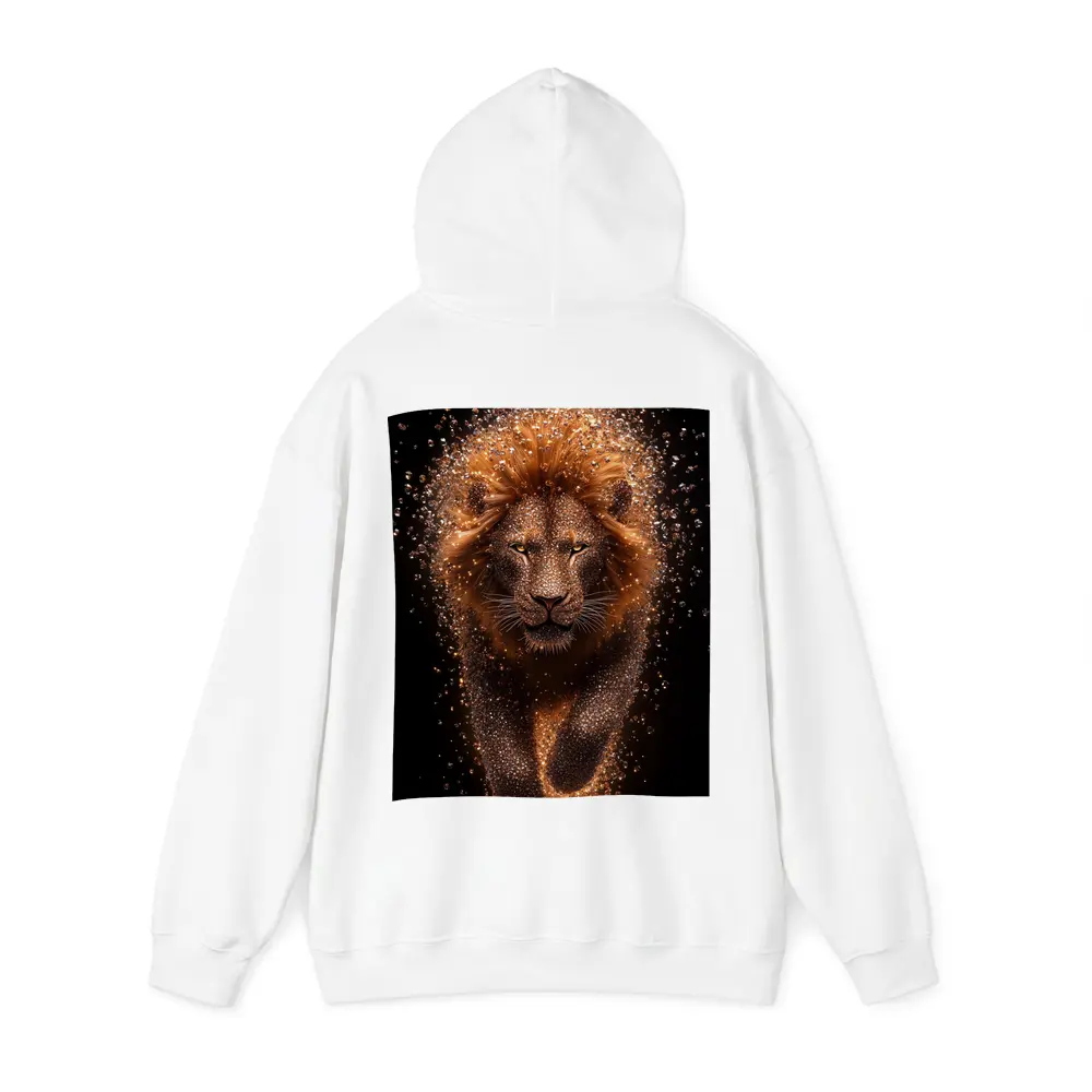 Lion Particle Explosion Dark Black Background – Hoodies