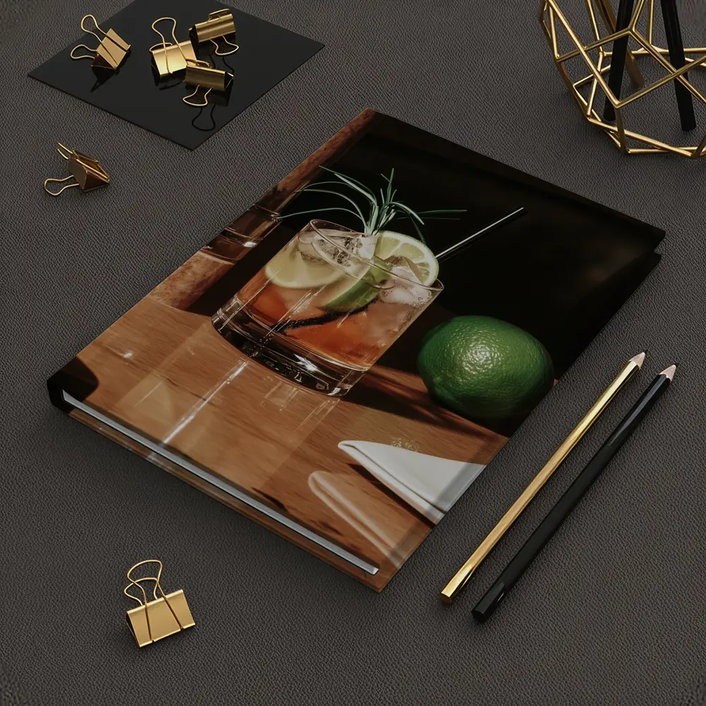 Whiskey Cocktail With Lime On Bar – Notebooks