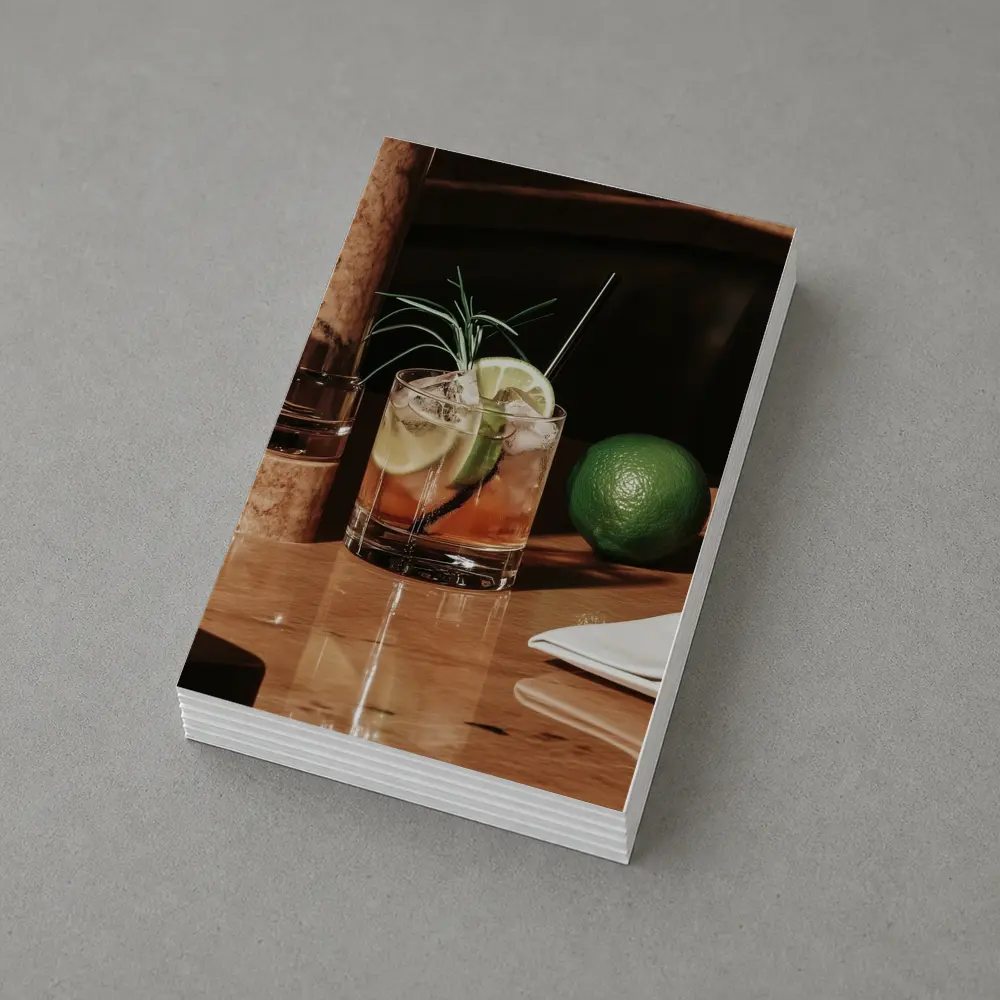 Whiskey Cocktail With Lime On Bar – Postcards