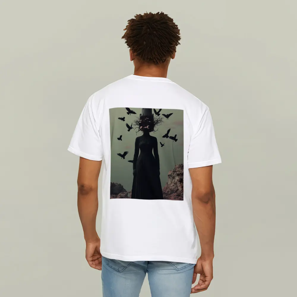 Dark Woman Tower Head Ravens Surreal Art – T-Shirts