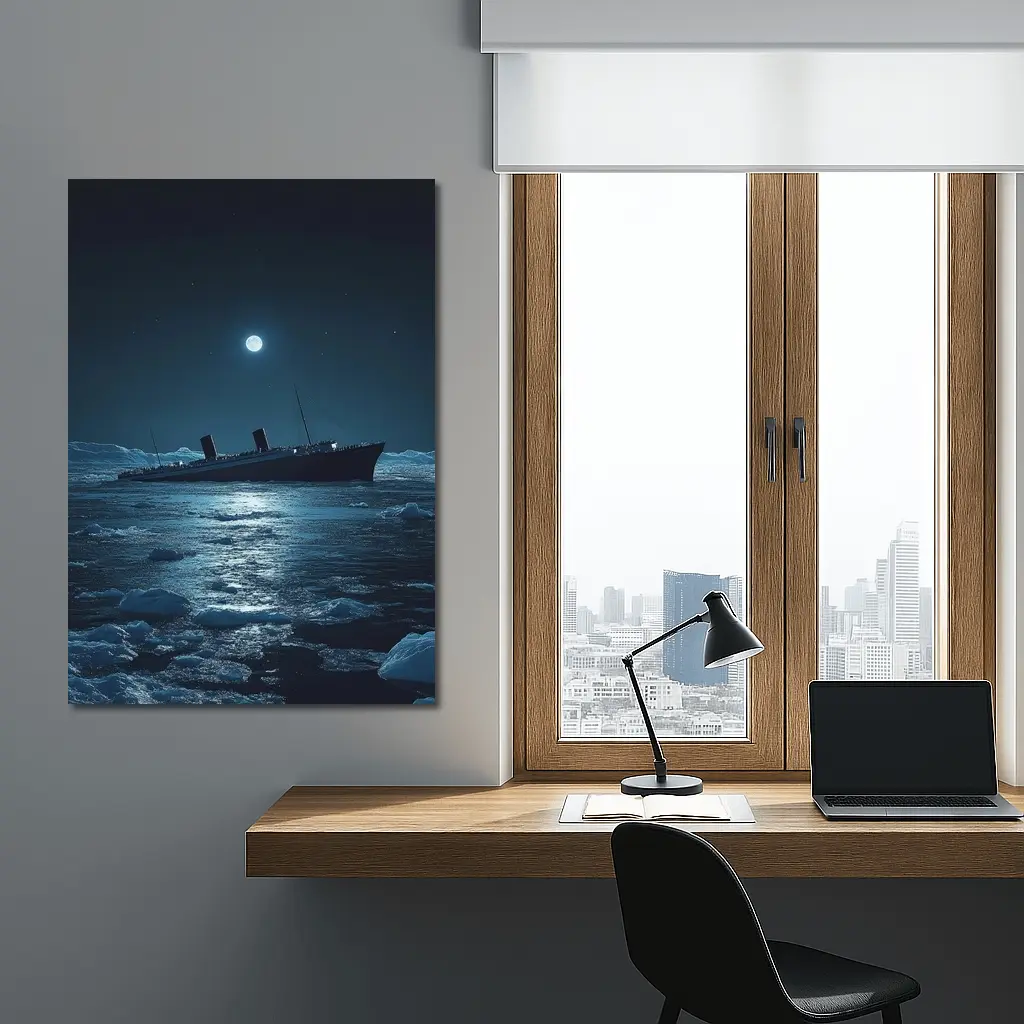 Titanic Ship Sinking Icy Ocean Moonlit Night – Wall Art
