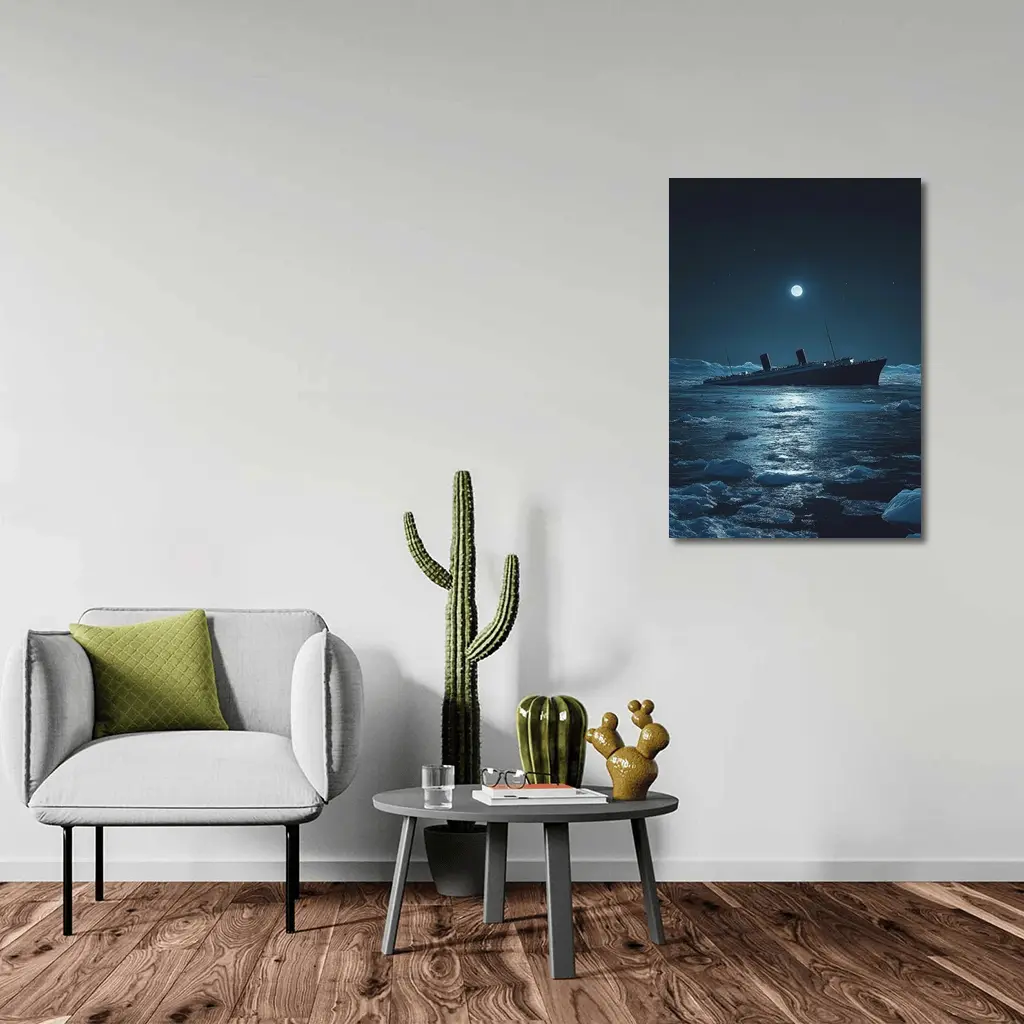 Titanic Ship Sinking Icy Ocean Moonlit Night – Wall Art