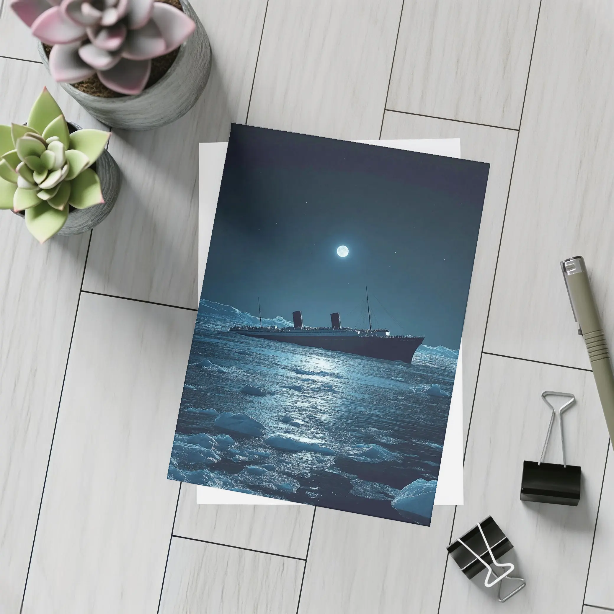 Titanic Ship Sinking Icy Ocean Moonlit Night – Postcards