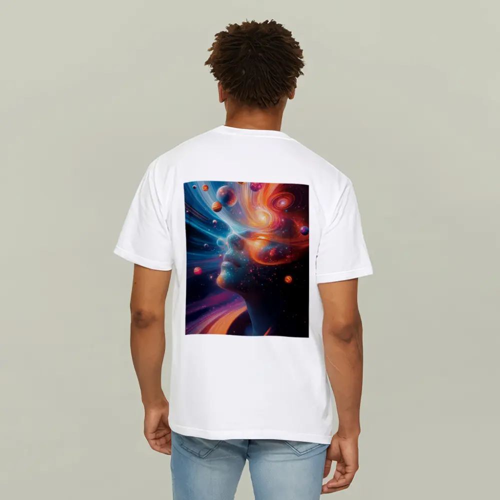 Cosmic Woman Face Space Planets Surreal Art – T-Shirts