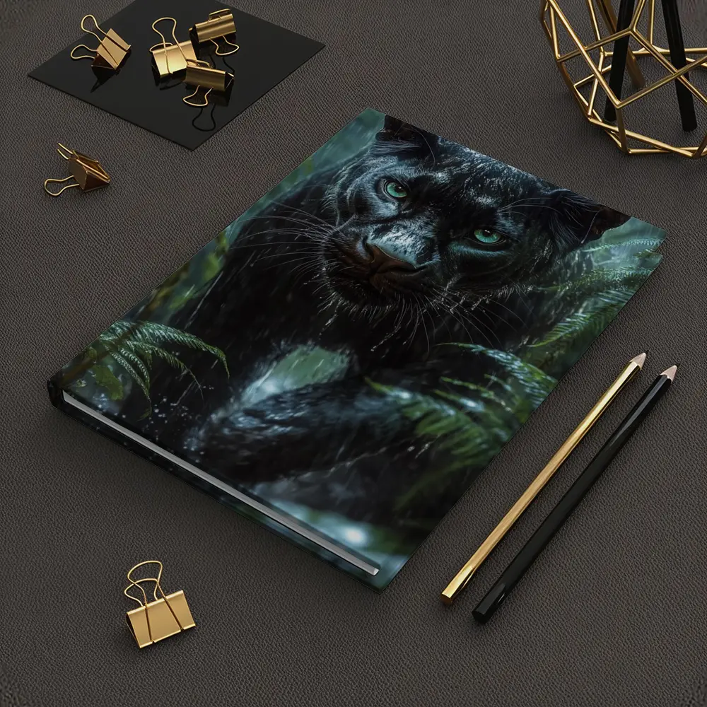 Black Panther Stalking Through Rainy Jungle – Notebooks
