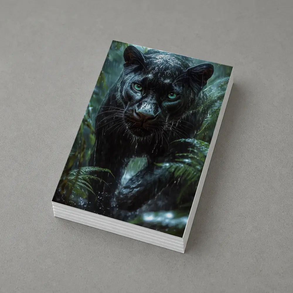 Black Panther Stalking Through Rainy Jungle – Postcards
