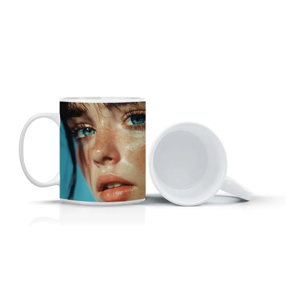 Blue Eyed Woman Close Up Portrait – Mugs