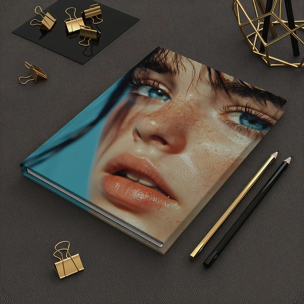 Blue Eyed Woman Close Up Portrait – Notebooks