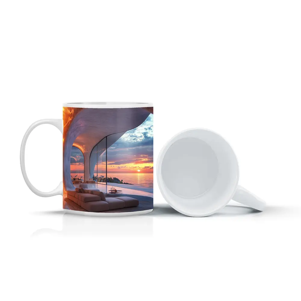 Luxury Cave Interior Ocean Sunset View – Mugs
