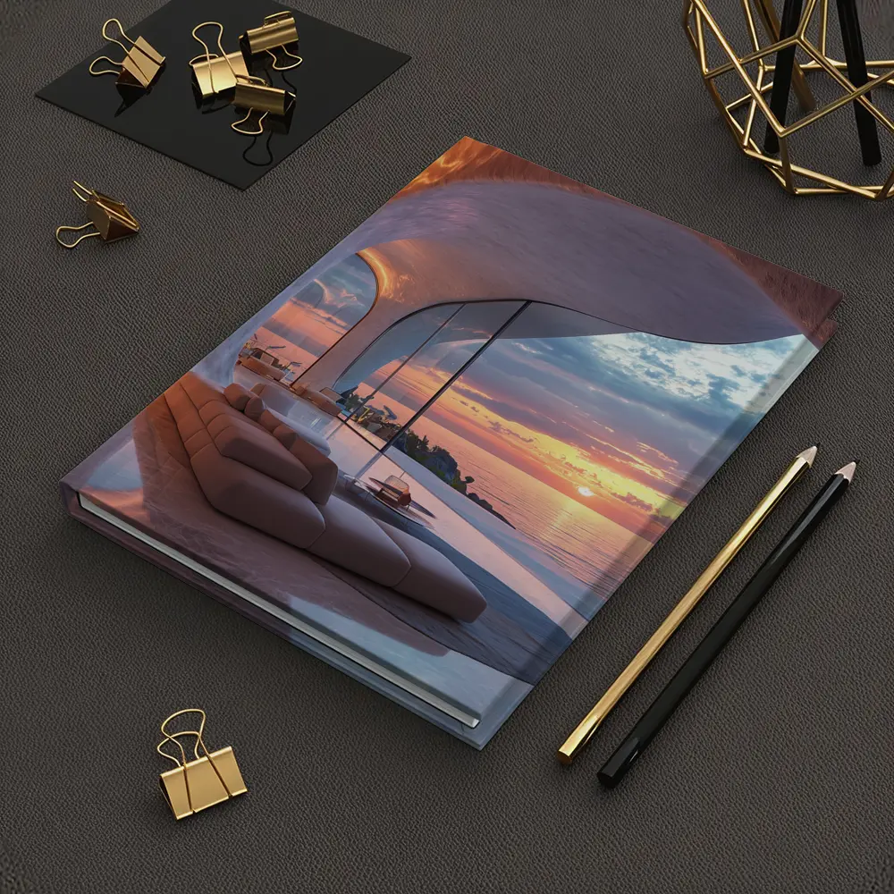 Luxury Cave Interior Ocean Sunset View – Notebooks