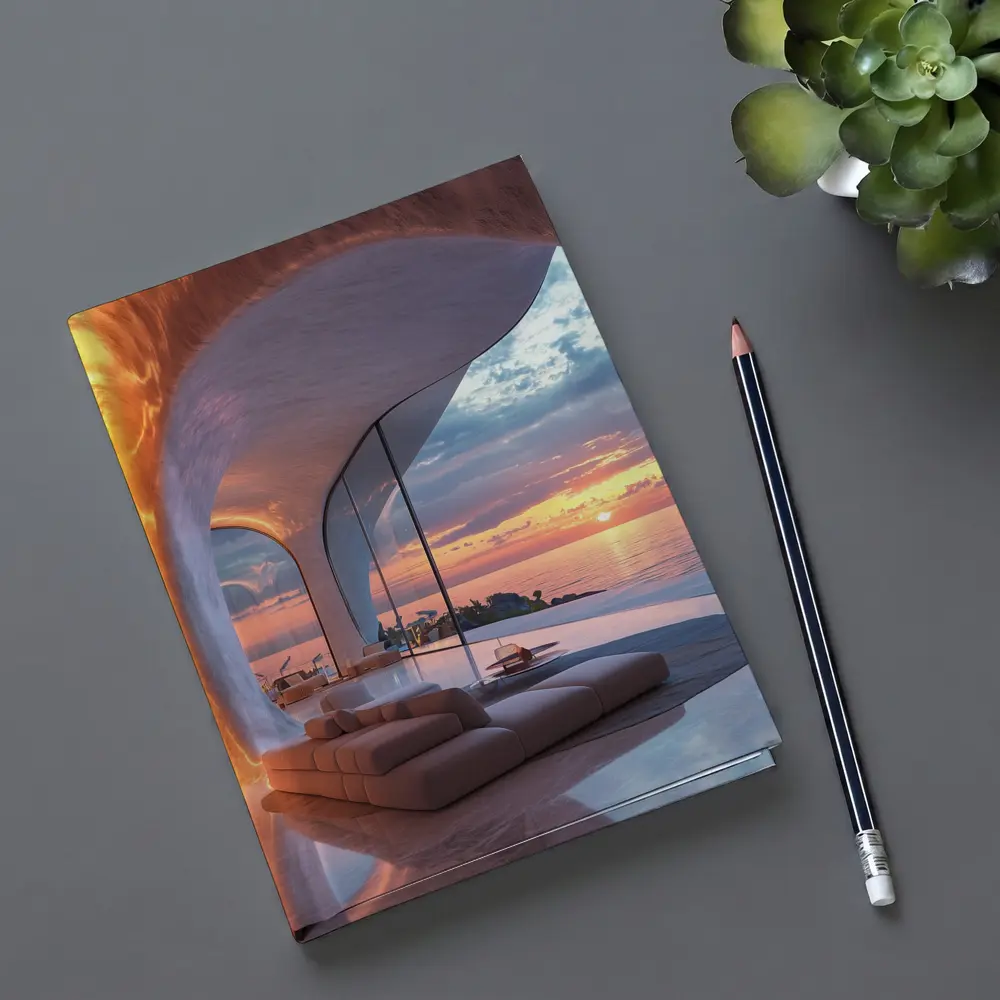 Luxury Cave Interior Ocean Sunset View – Notebooks