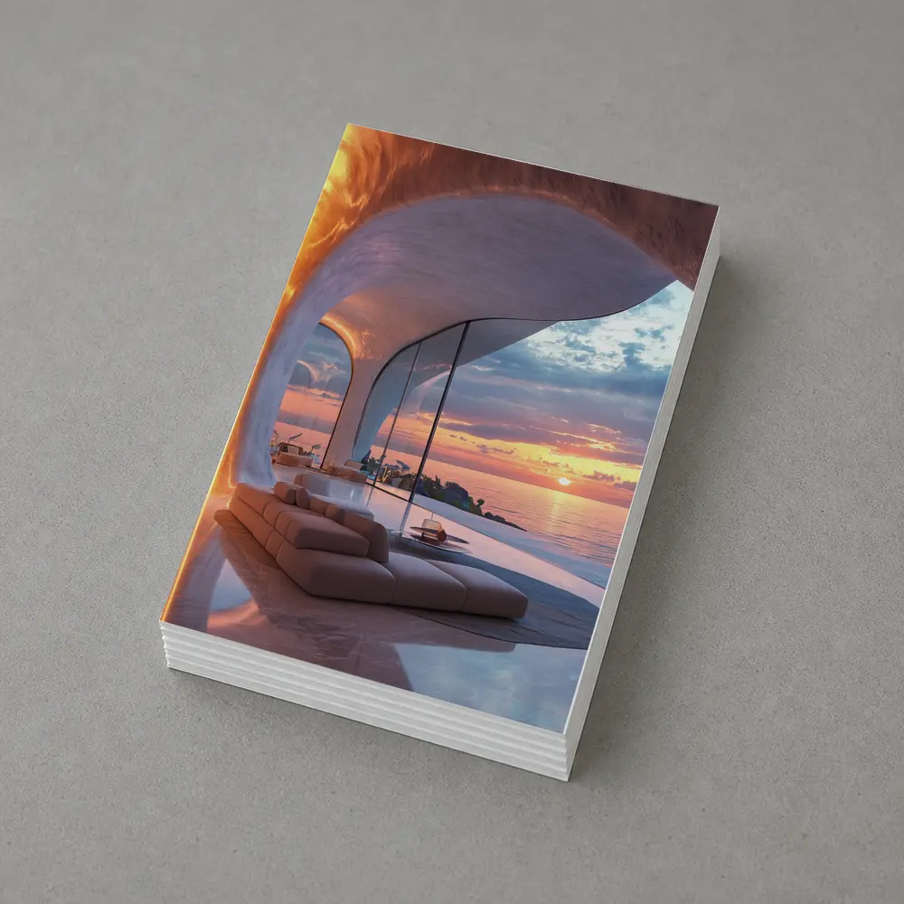 Luxury Cave Interior Ocean Sunset View – Postcards