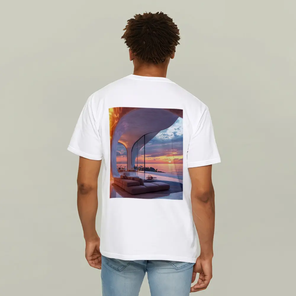 Luxury Cave Interior Ocean Sunset View – T-Shirts