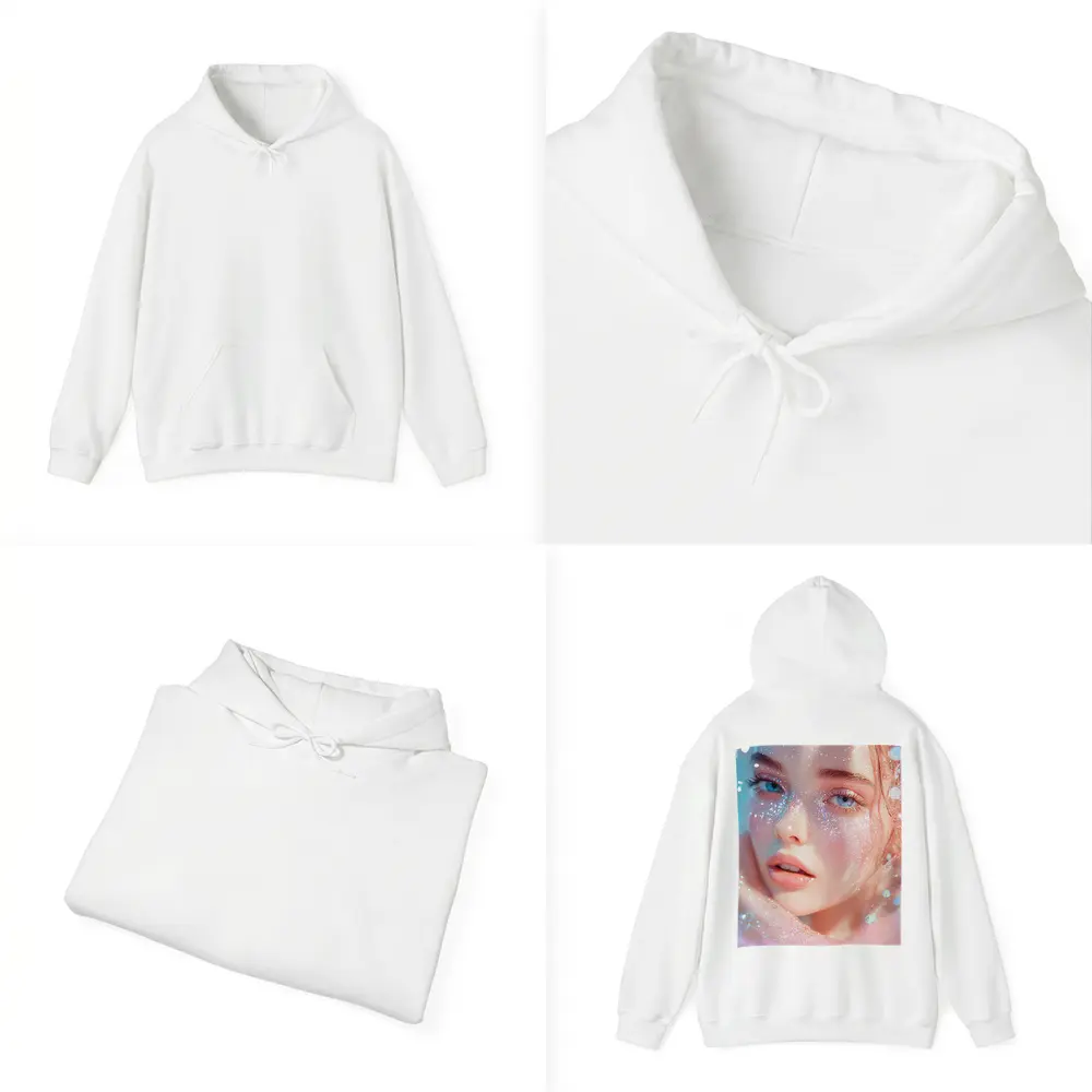 Glitter Girl Portrait Soft Pink Fantasy – Hoodies