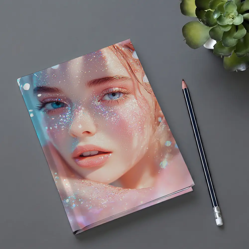 Glitter Girl Portrait Soft Pink Fantasy – Notebooks