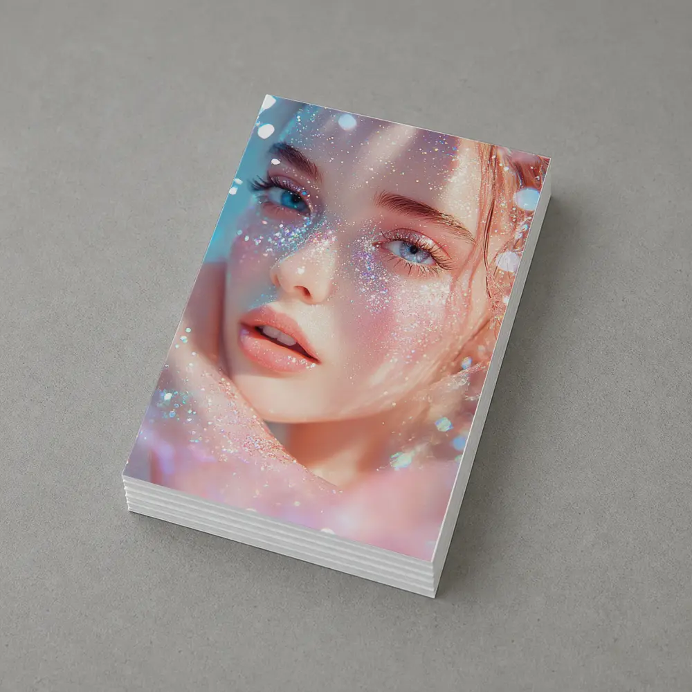 Glitter Girl Portrait Soft Pink Fantasy – Postcards