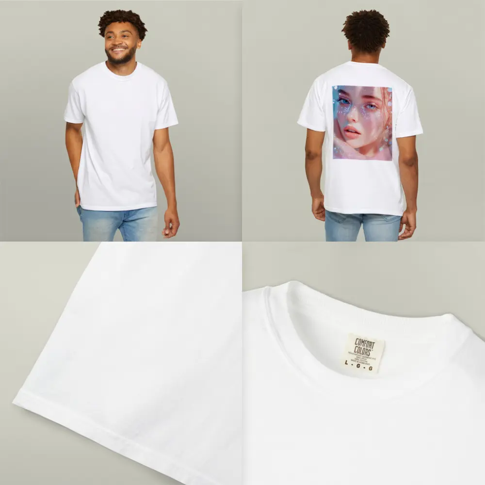 Glitter Girl Portrait Soft Pink Fantasy – T-Shirts