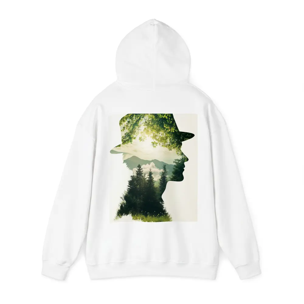 Double Exposure Man Forest Mountains Nature – Hoodies