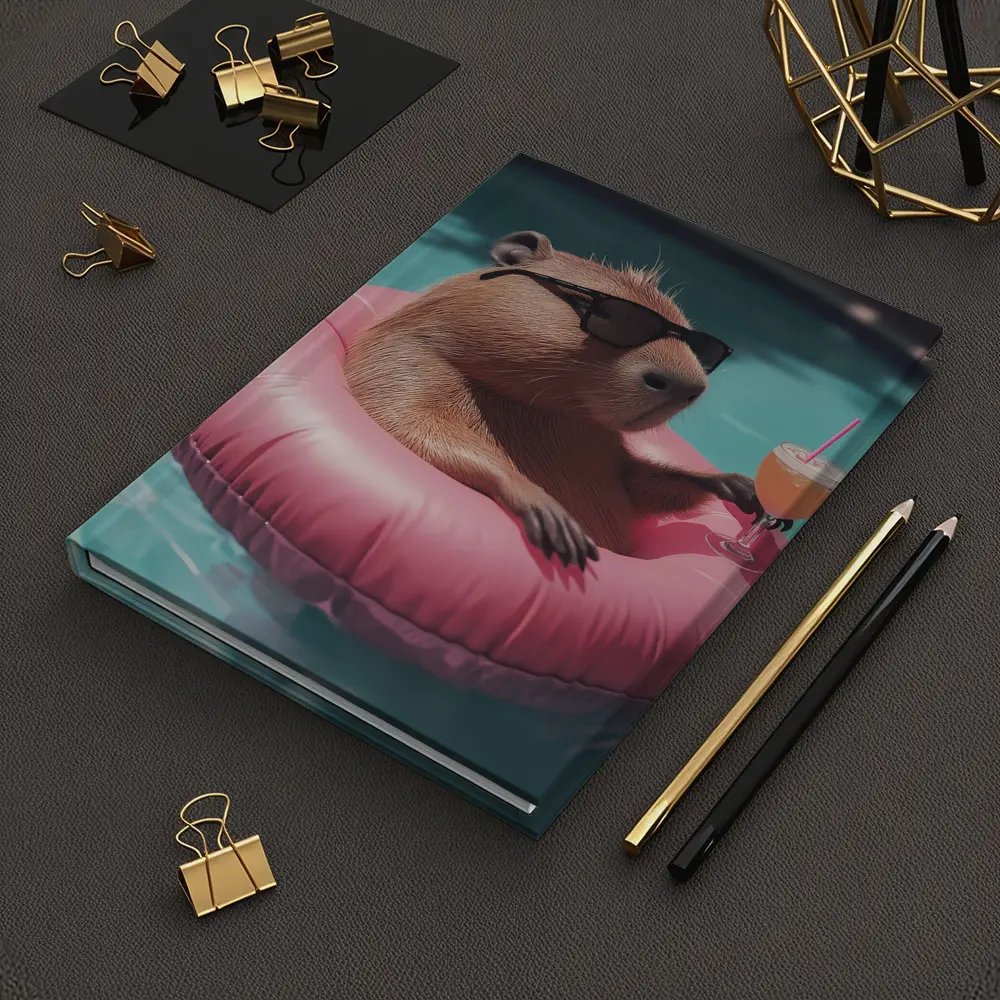 Capybara With Sunglasses Relaxing In Pool – Notebooks