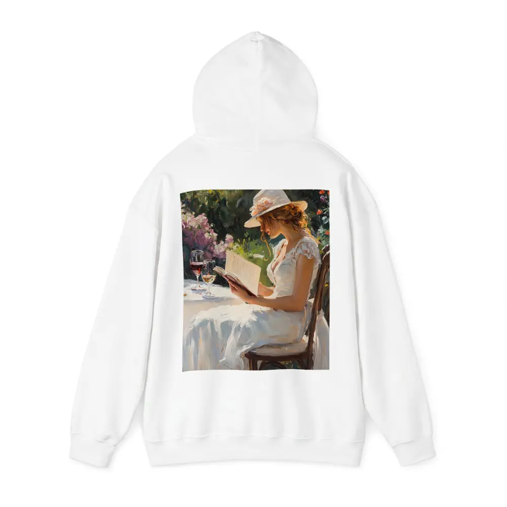 Woman Reading Book Garden Impressionist Oil Painting – Hoodies