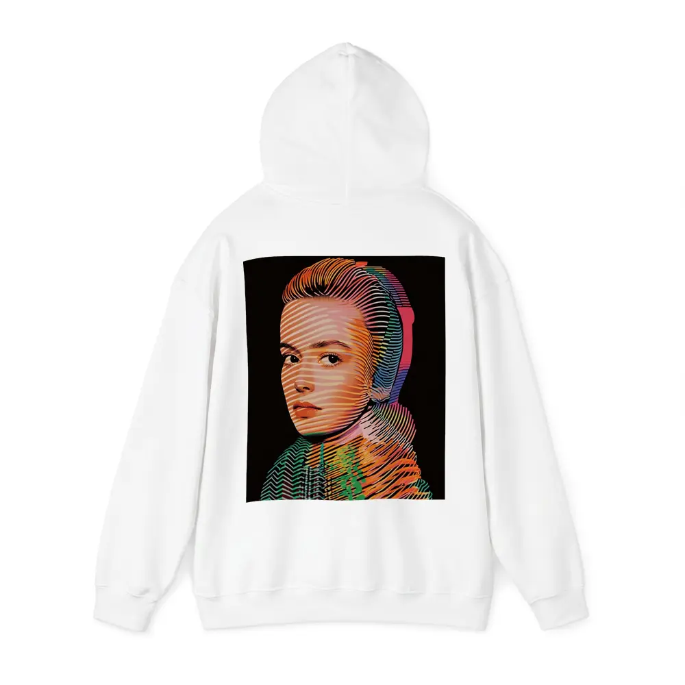 Pop Art Woman Portrait Colorful Line Pattern – Hoodies