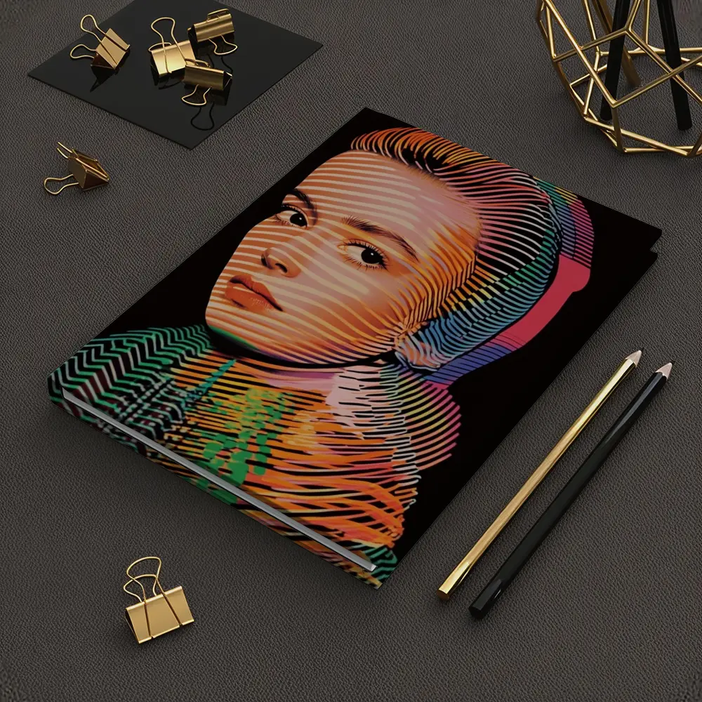 Pop Art Woman Portrait Colorful Line Pattern – Notebooks