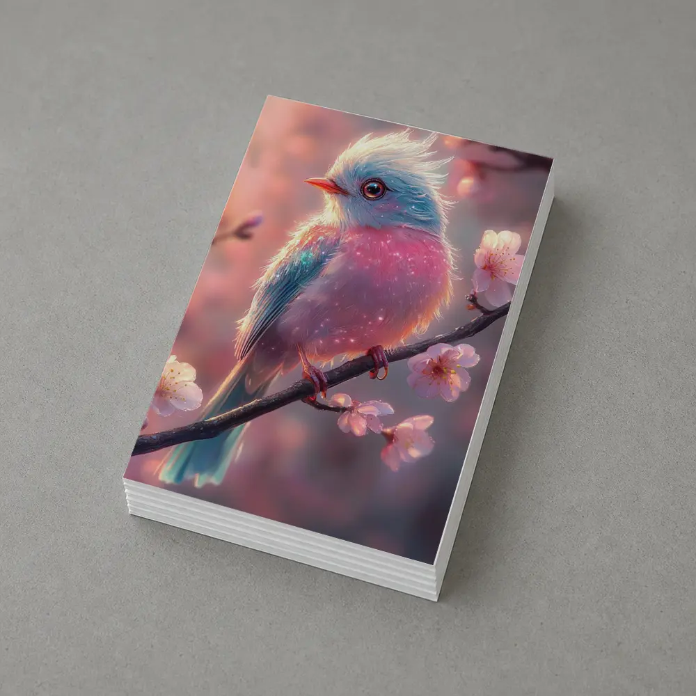 Fluffy Fantasy Bird Cherry Blossom Branch – Postcards