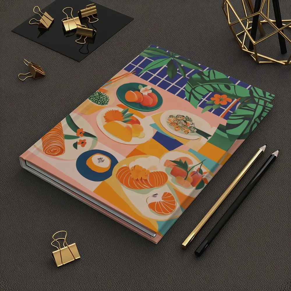 Sushi Spread Illustration Tropical Plant Background – Notebooks