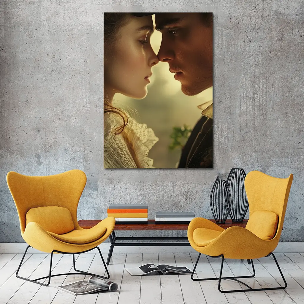 Victorian Couple Romantic Close Portrait Art – Wall Art