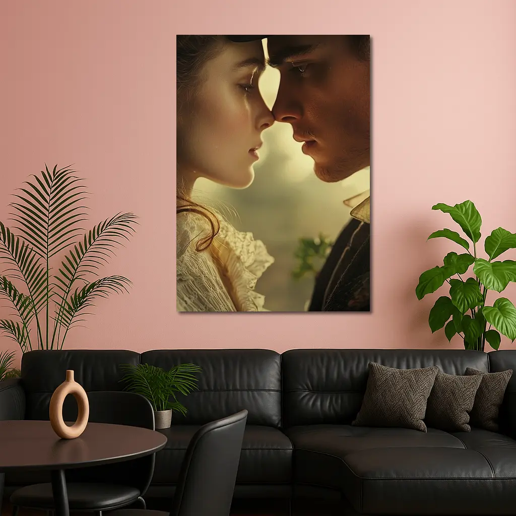 Victorian Couple Romantic Close Portrait Art – Wall Art