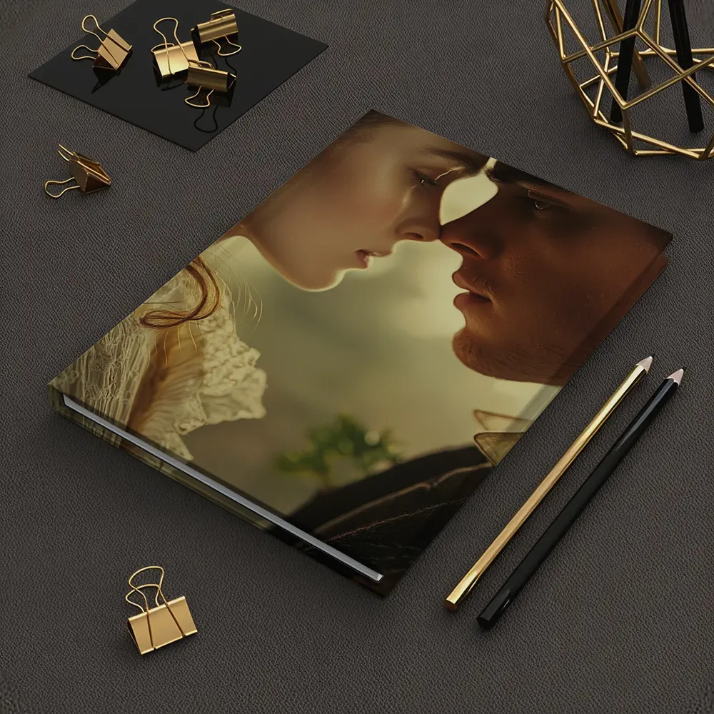 Victorian Couple Romantic Close Portrait Art – Notebooks
