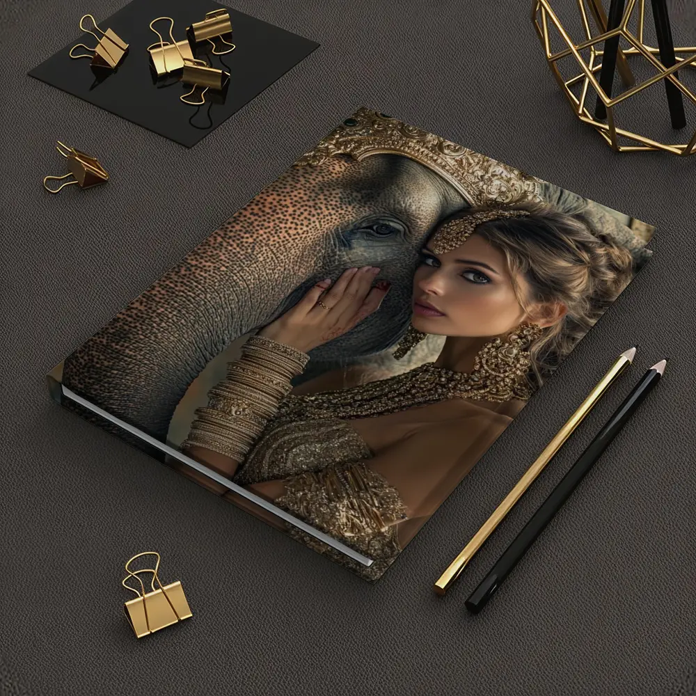 Woman With Golden Elephant Indian Style – Notebooks