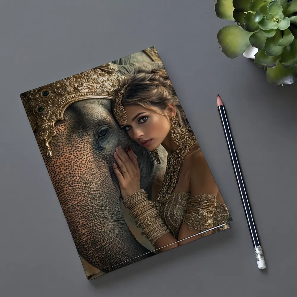 Woman With Golden Elephant Indian Style – Notebooks