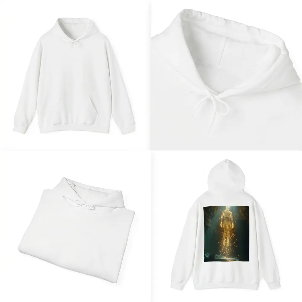 Golden Light Being Ascending In Dark Cave – Hoodies