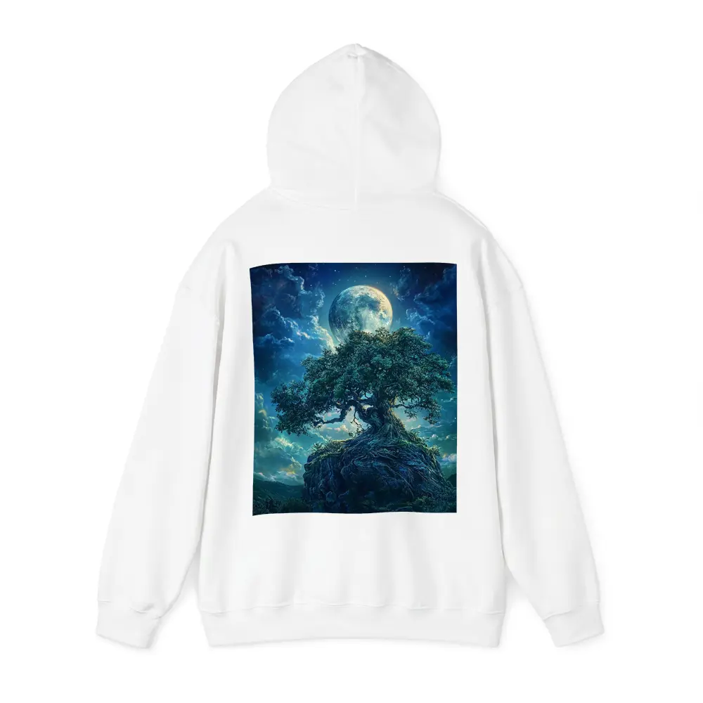 Ancient Oak Tree Moonlit Fantasy Night Sky – Hoodies