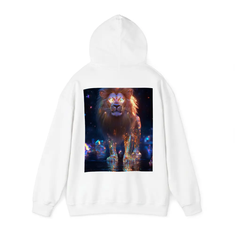 Glowing Crystal Lion Neon Dark Fantasy – Hoodies