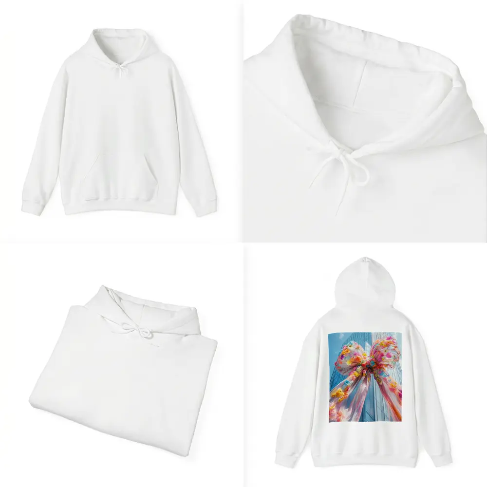 Floral Bow Giant Skyscraper Blue Sky – Hoodies